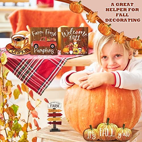 Ferraycle 12 Pcs Fall Tiered Tray Decor Set Autumn Table Decorations - Image 7