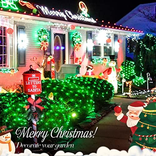 JMEXSUSS 200 LED Green Net Lights Plug in, 9.8ft x 6.6ft Connectable Christmas Net Lights Outdoor, Green Bush Light for Christmas Tree Halloween Garden Decor (Pack of 6) - Image 2