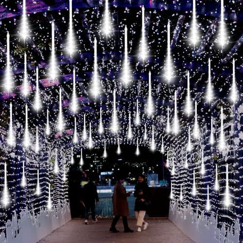 LAMPHOME Christmas Lights Outdoor,12-inch LED Meteor Shower Icicle Lights, 10 Tubes 240 LED String Lights. Waterproof Plug, Shower Rain for Xmas Tree Yard House Decor Cool White - Image 4