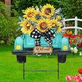 Weysat Sunflowers Yard Sign 13.7 Inch Sunflowers Metal Decoration Outdoor Summer Decoration for Home Outdoor Summer Truck Yard Decor with Stakes Waterproof for Garden Patio Lawn Party Walkway Decor by Weysat