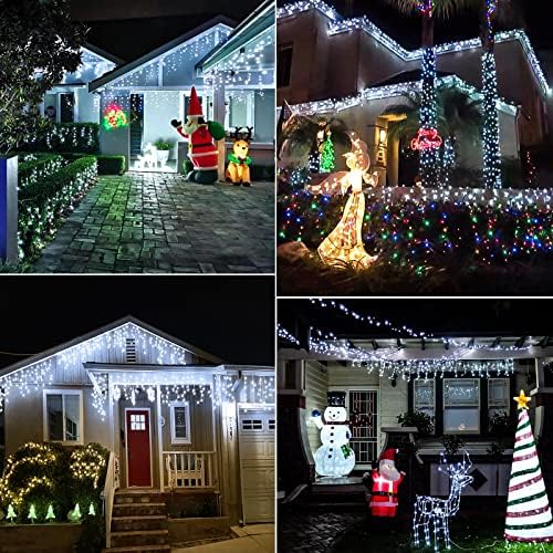 400 LED Icicle Lights for Outside 33FT White Christmas Lights Outdoor - Image 6