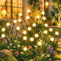 OZS 6 Pack Total 48 LED Solar Garden Lights Fairy Outdoor - Solar Firefly Lights Outdoor, Sway by Wind, Waterproof for Garden Patio Pathway Fairy Decoration (Warm White) by OZS