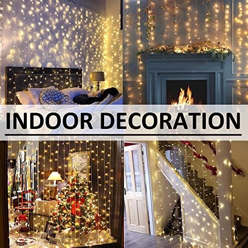 Solhice LED Curtain Lights Outdoor 40ft x10ft, 800 LED Plug in Hanging String Lights Indoor, Twinkle Lights Backdrop for Outside Backyard Patio Wedding Décor, Warm White (Not Connectable) - Image 4