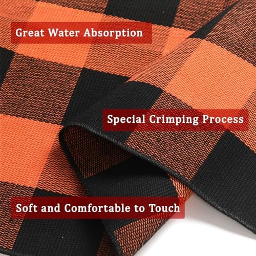 Fall Decor Buffalo Plaid Outdoor Rug 4x6 Ft Orange and Black Checkered Area Rug Halloween Washable Fall Indoor Outdoor Rugs for Porch, Entryway, Hallway, Kitchen, Living Room, Dining Room - Image 5