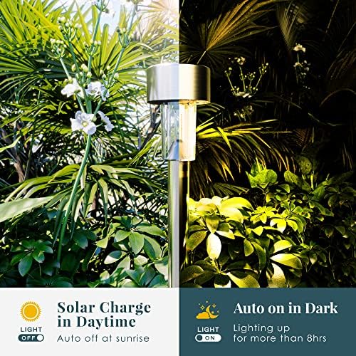 SOLPEX 24 Pack Solar Lights Outdoor, Stainless Steel Solar Pathway Lights - Image 6