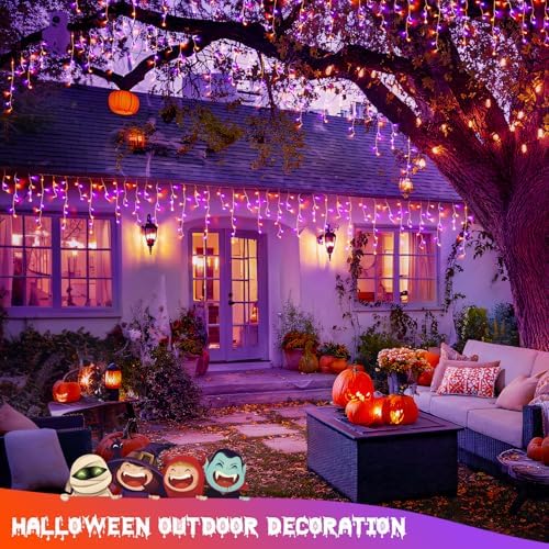 JMEXSUSS Orange and Purple Halloween Lights Outdoor, 400 LED 38.8 FT - Image 5