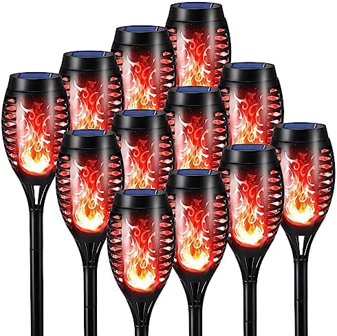 Toodour Solar Torch Flame Lights, 12 Pack Solar Halloween Lights Outdoor by Toodour