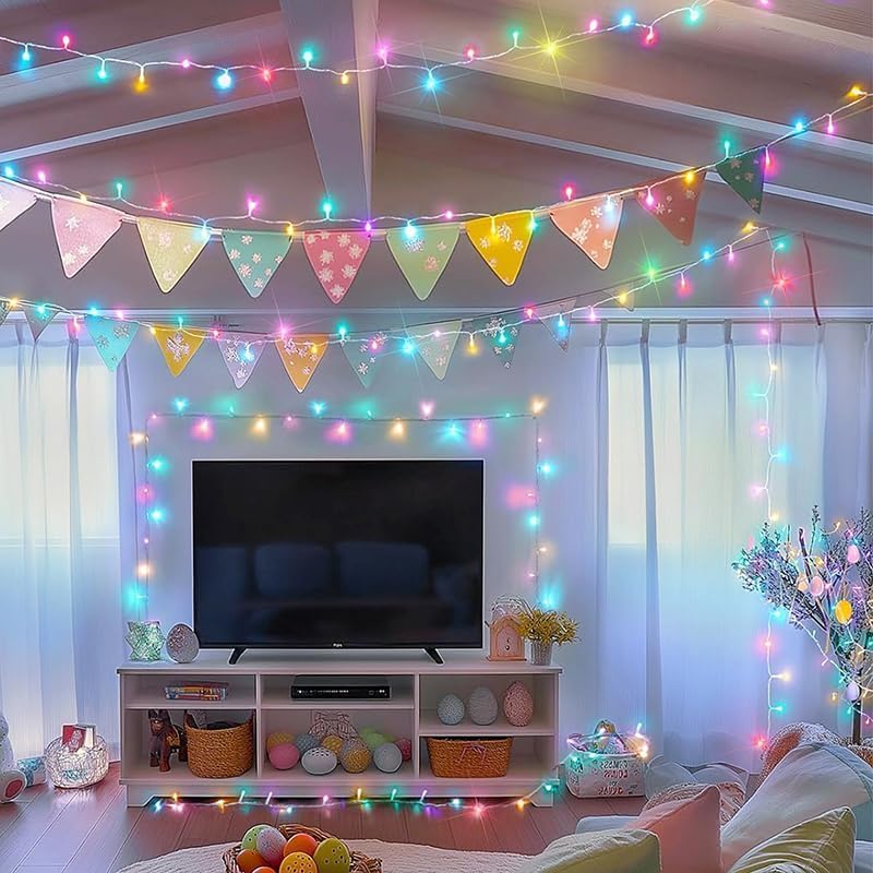 LAMPHOME Color Changing String Lights Plug in, 165Ft 500LED Warm White & Multicolor, Christmas & Easter String Lights Indoor Outdoor Waterproof, LED Tree Lights for Xmas Holiday Party Home Decor - Image 5