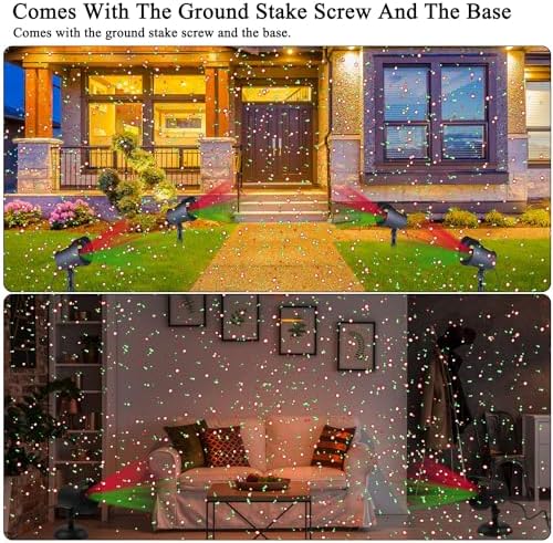 Fisca Laser Christmas Projector Lights Outdoor, Waterproof Red and Green Star Lights Projector Decoration for Christmas Indoor Holiday Birthday Party - Image 3
