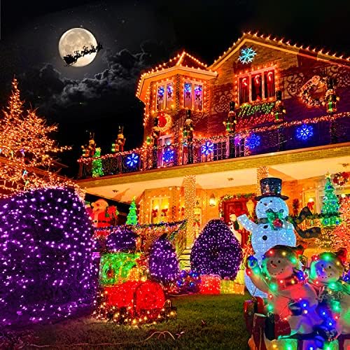 JMEXSUSS 250 LED Orange and Purple Christmas String Lights Indoor Outdoor Waterproof for Garden Patio Party Halloween Christmas Decorations (Pack of 2) - Image 3