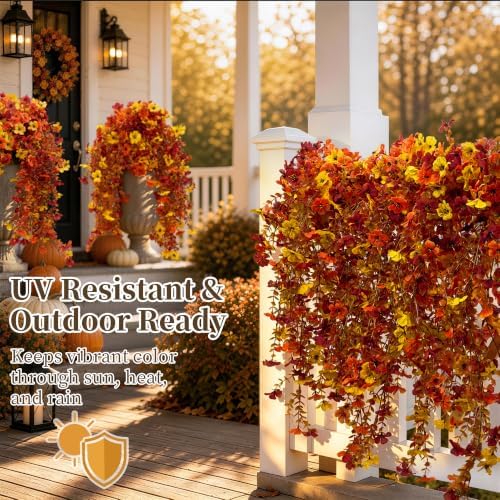 ColoPlay Artificial Mums for Outdoors Fall Decor, Faux Fake Hanging Flowers - Image 5