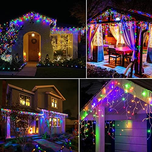 Colored Christmas Lights Outdoor, 33ft 400 LED Icicle Lights for Outside - Image 5
