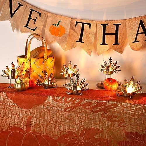 FORUP 12 Pack Metal Turkey Tea Light Candle Holders, Thanksgiving Candle Holder, Thanksgiving Home Table Decoration - Image 6