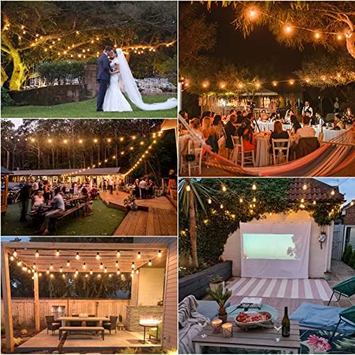 Mlambert 200Ft(4x50Ft) Outdoor String Lights, G40 Globe Patio Lights Connectable with 100+6 Waterproof LED Bulbs for Backyard Garden Porch-Black Wire - Image 6