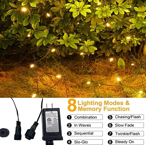 Efunly LED Christmas Net Lights for Bushes Outdoor,100 LED 5ftx5ft Waterproof 8 Modes Connectable Mesh Lights for Bushes,Garden,Yard,Trunk,Outdoor Christmas Decorations - Image 3