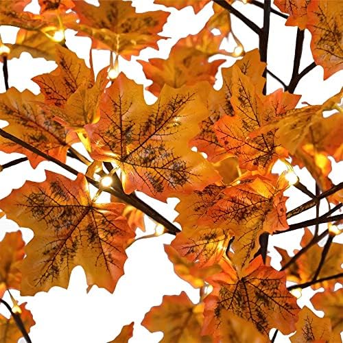 Lightshare Maple Tree 8 ft. - 264 LED Warm White Lights, Natural Looking Maple Leaves - Image 5