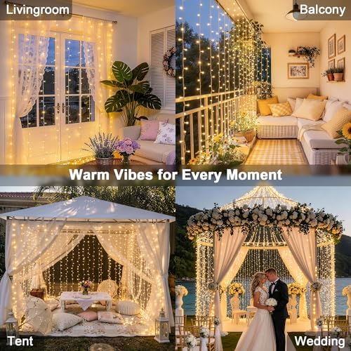 JMEXSUSS 900 LED Curtain Lights, Outdoor String Lights Indoor, 9.5x29.5ft - Image 3