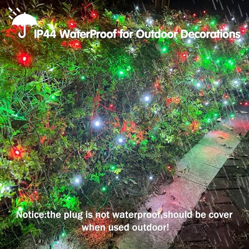 HISHINY Christmas Net Lights Outdoor for Bushes,100LED 5X5ft Connectable Bush Yard Mesh Shrub Net Light Decorations for Party, Holiday, Wedding, Tree,Home Decor(Red White Green) - Image 3