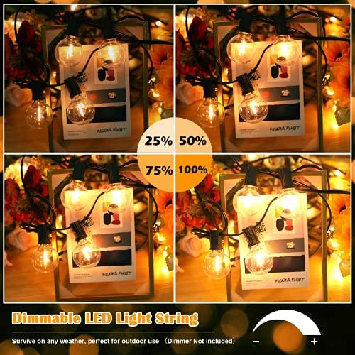 Brightever 100ft Outdoor G40 LED Globe String Lights Dimmable Waterproof Shatterproof Light Strings with 52 Bulbs Connectable Commercial Hanging Lights for Patio House Backyard Balcony - Image 5