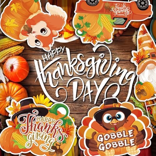 Thanksgiving Yard Signs with Stakes, 6-Pack Thanksgiving Decorations Outdoor Turkey Yard Signs, Fall Outdoor Decorations, Squirrel, Turkey, Gnome, Pumpkin, bumper harvest Car, Lawn Signs for Outside - Image 6