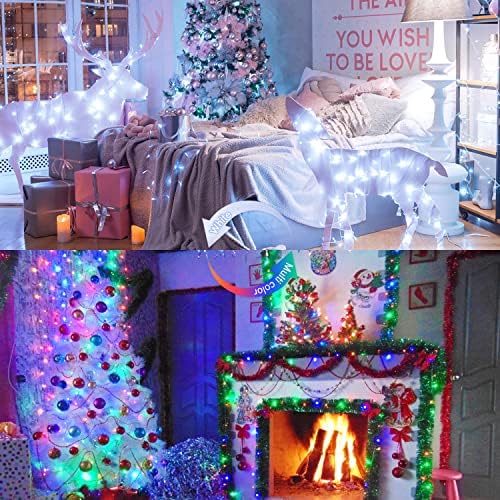 JMEXSUSS 100 LED Cool White & Multicolor Christmas Lights Indoor - Image 5