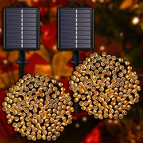Solar Christmas String Lights, Warm White 200Led Outdoor Waterproof by YAOZHOU