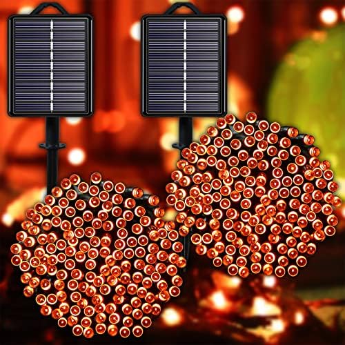 Solar Halloween String Lights, Orange 200Led, Outdoor Waterproof by YAOZHOU