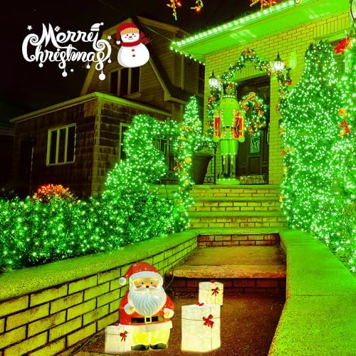 JMEXSUSS 200 LED Green Net Lights Plug in, 9.8ft x 6.6ft Connectable Christmas Net Lights Outdoor, Green Bush Light for Christmas Tree Halloween Garden Decor (Pack of 6) - Image 3