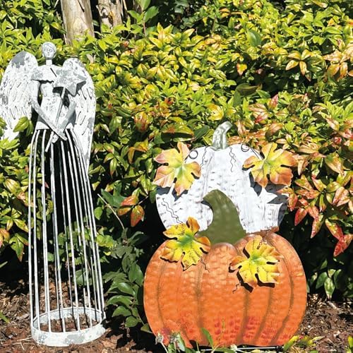 Set of 2 Metal Pumpkin Yard Stakes Fall Harvest Garden Lawn Yard Porch Outdoors Welcome Decorations, Autumn Halloween Thanksgiving Decorative Pumpkins Outdoor Décor - Image 7