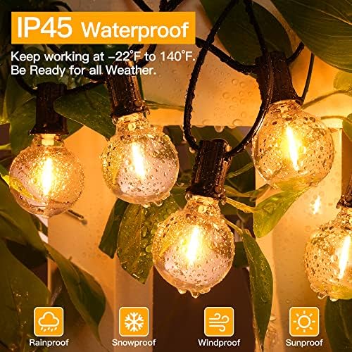 Ollny Outdoor String Lights, 50FT LED Patio Lights Waterproof Plug in - Image 3