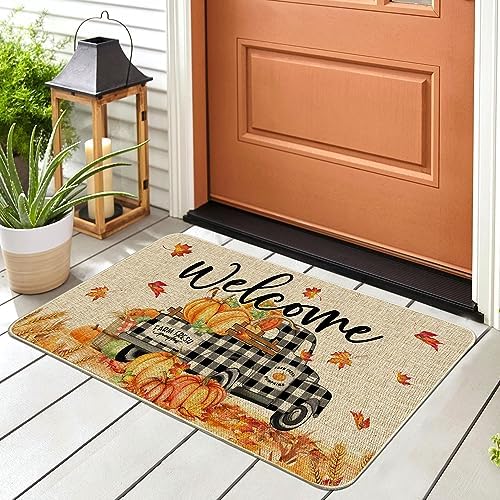 Hexagram Fall Door Mat 17x29, Fall Doormat Outdoor, Autumn Welcome Mat - Image 2