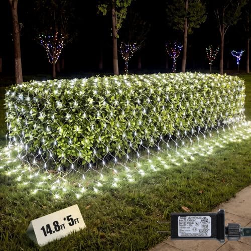 14.8x5FT Christmas Net Lights Outdoor Plug in with 8 Modes by HEYCOLOR