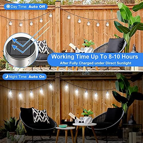 12Pack Outdoor Hanging Solar Lights, Cracked Glass Ball Lights Waterproof - Image 3