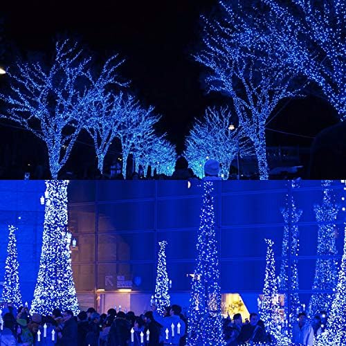 LJLNION 300 LED String Lights Outdoor Indoor, Extra Long 98.5FT Super Bright Christmas Lights, 8 Lighting Modes, Plug in Waterproof Fairy Lights for Holiday Wedding Party Bedroom Decorations (Blue) - Image 2