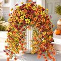 Artificial Fall Flowers Fake Mums UV Hanging Plants for Outdoors Decor by ZFProcessArtificialFlowers