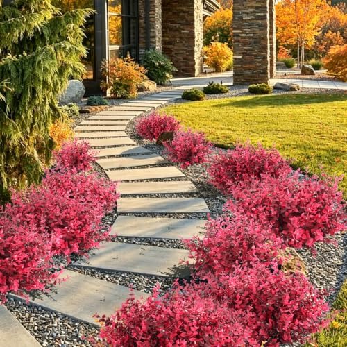 RECUTMS 8Pcs 13.8" Artificial Ferns for Outdoor Fake Fall Eucalyptus Leaves - Image 6