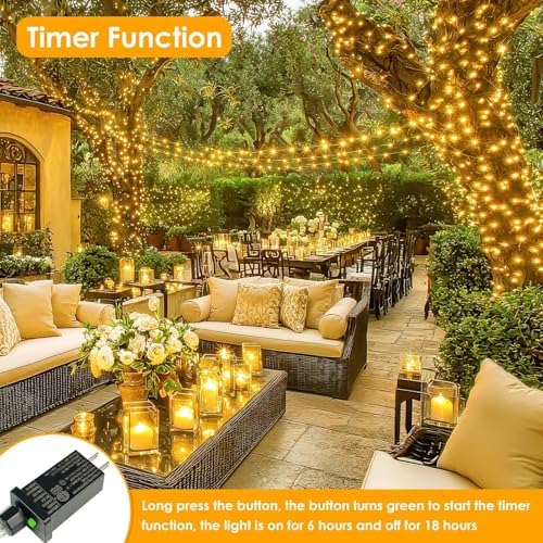 99FT 300 LED Fairy Lights Plug in, Extra-Long Twinkle Lights Warm White - Image 7