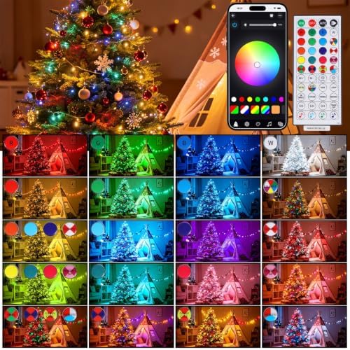 LJLNION Smart Color Changing Halloween Lights, 98.6FT 300 LED RGB String Lights with Remote & App Controlled, Music Sync Multiple Modes, Waterproof Indoor Outdoor Holiday Xmas Tree Party Decor - Image 2