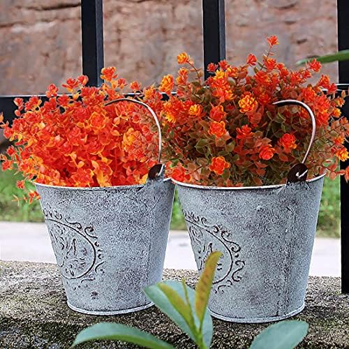 RECUTMS Artificial Fall Mums Outdoor Flower UV Resistant Fake Plastic Plant - Image 6