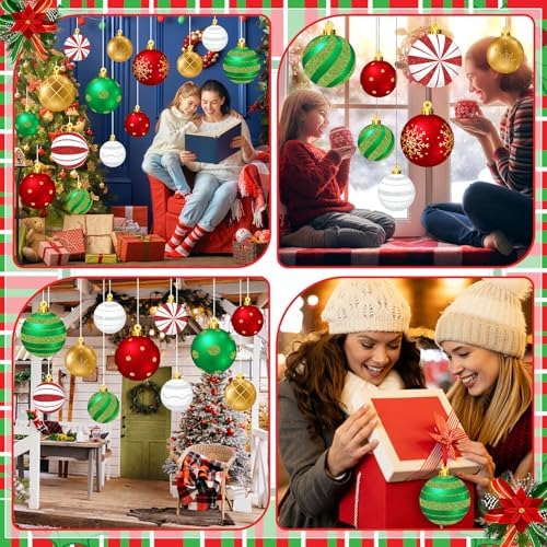 Huwena 24 Pcs Christmas Hanging Ornaments, Porch Decor, Delicate Style - Image 5