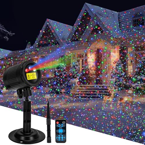 Laser Christmas Projector Lights Outdoor, Outdoor Garden Yard Moving Firefly Landscape Lights Waterproof RGB, Christmas Decorations Light with Remote Control by Unknown