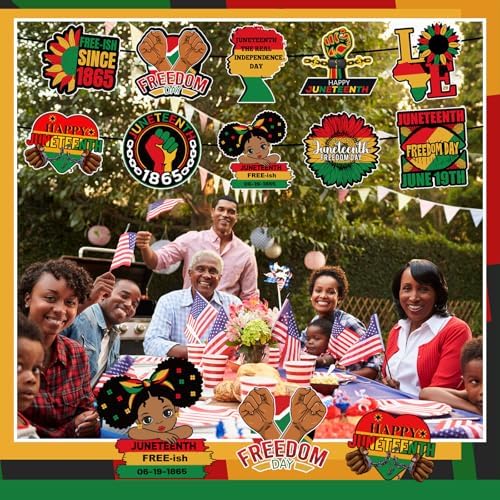 CroBlissful 2 Sets Juneteenth Decorations Door Banners Juneteenth Porch Signs African American Independence Day Door Banner for June 19th 1865 Independence Day Festival Wall Hanging Decor - Image 4