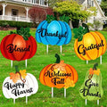 Vicenpal 6 Pcs Fall Pumpkin Yard Stakes Thanksgiving Harvest Lawn Sign by Vicenpal