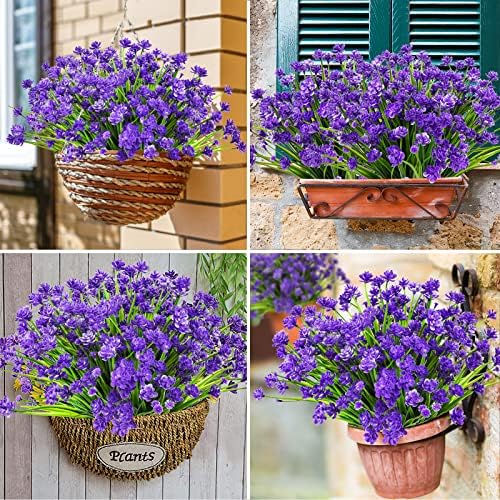 AmyHomie 20 PCS Artificial Flowers for Outdoors, UV Resistant Fake Plants - Image 5