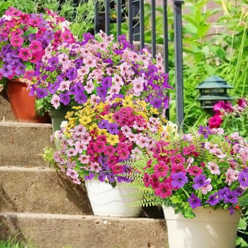 Yastouay 24 Bundles Artificial Flowers for Outdoors Decoration UV Resistant - Image 6