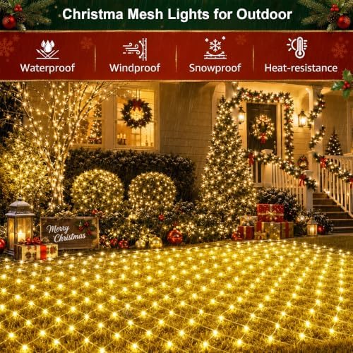 Solar Christmas String Lights Outdoor, 6FT x 4FT 128LED Christmas Net Light - Image 7
