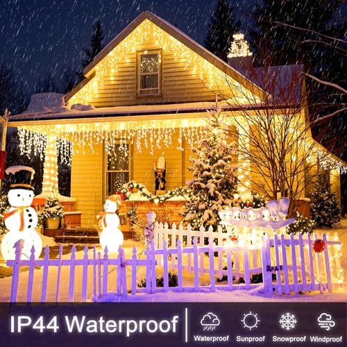 Icicle Lights for Outside 33FT 400 LED Warm White Christmas Lights - Image 4