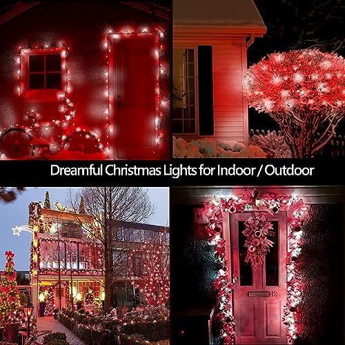 4 Pack Fairy Lights Battery Operated with Timer 16FT 50 LED Red and White - Image 4