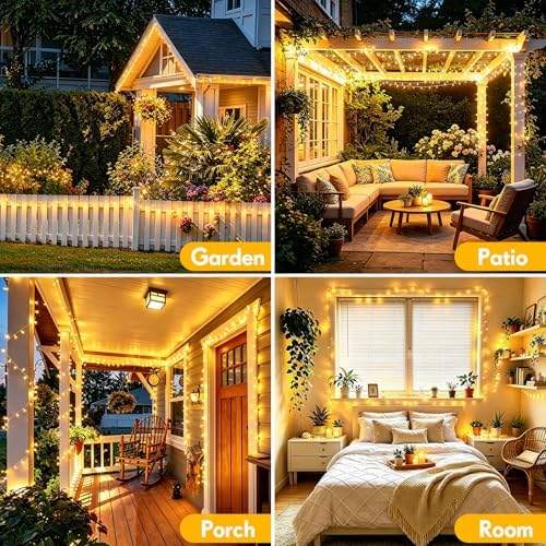 JXLEDAYY 552 FT 1400 LED Christmas Lights Outdoor Decorations Super Long Fairy String Waterproof 8 Modes Timer Clear Wire for Outside House Tree Patio Yard Wedding Party Holiday-Warm White - Image 3