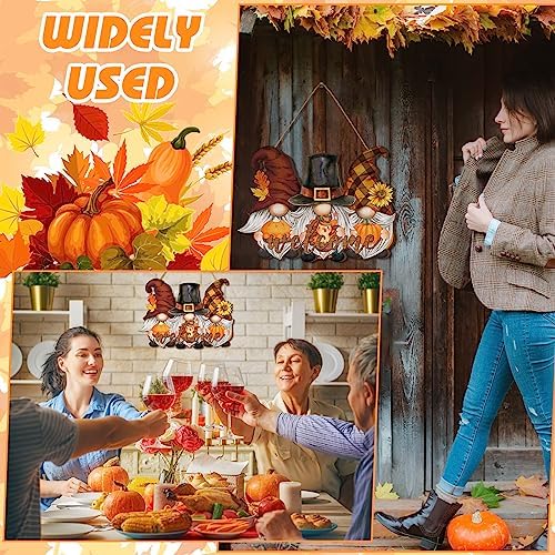 Huwena Fall Decorations for Home, Wooden Gnome Welcome Door Sign Harvest - Image 5